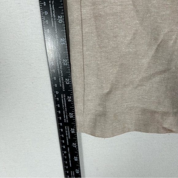 Jason Wu Wide Leg Linen Pants Womens 2 Beige High Rise Crop Braided Detail - Picture 10 of 12